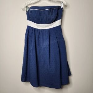 Y2K My Michelle Blue Strapless Dress with White Bow